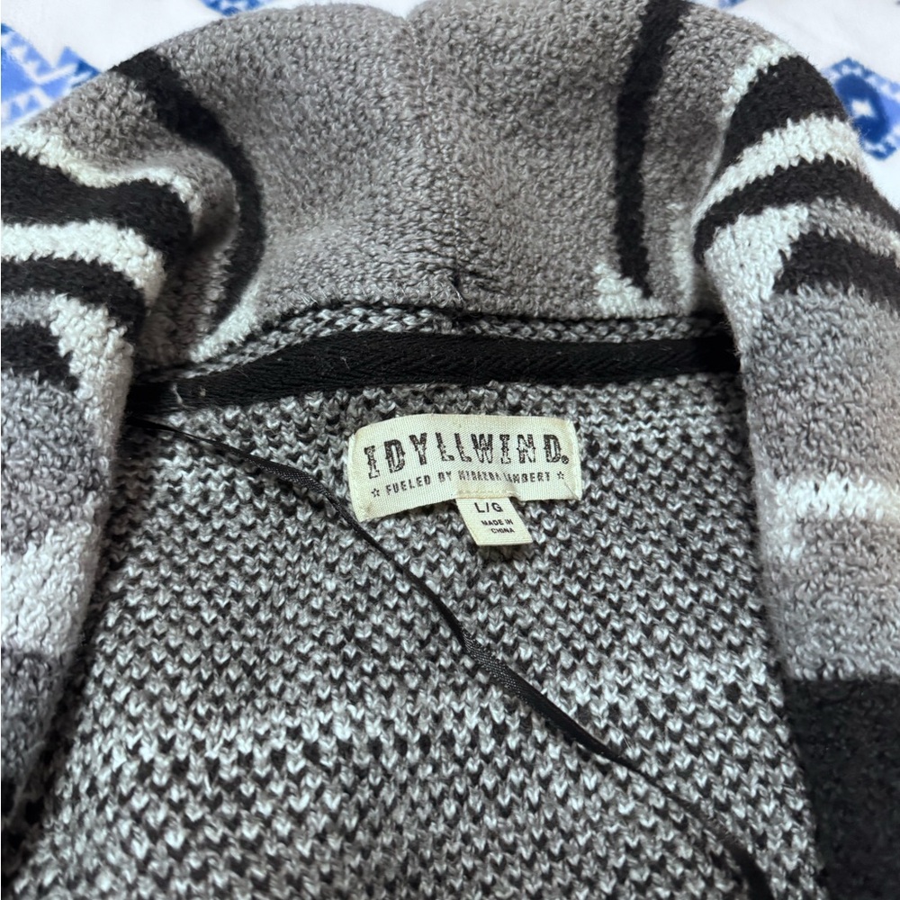 Cozy Striped Open-Front Sweater - Picture 3 of 6